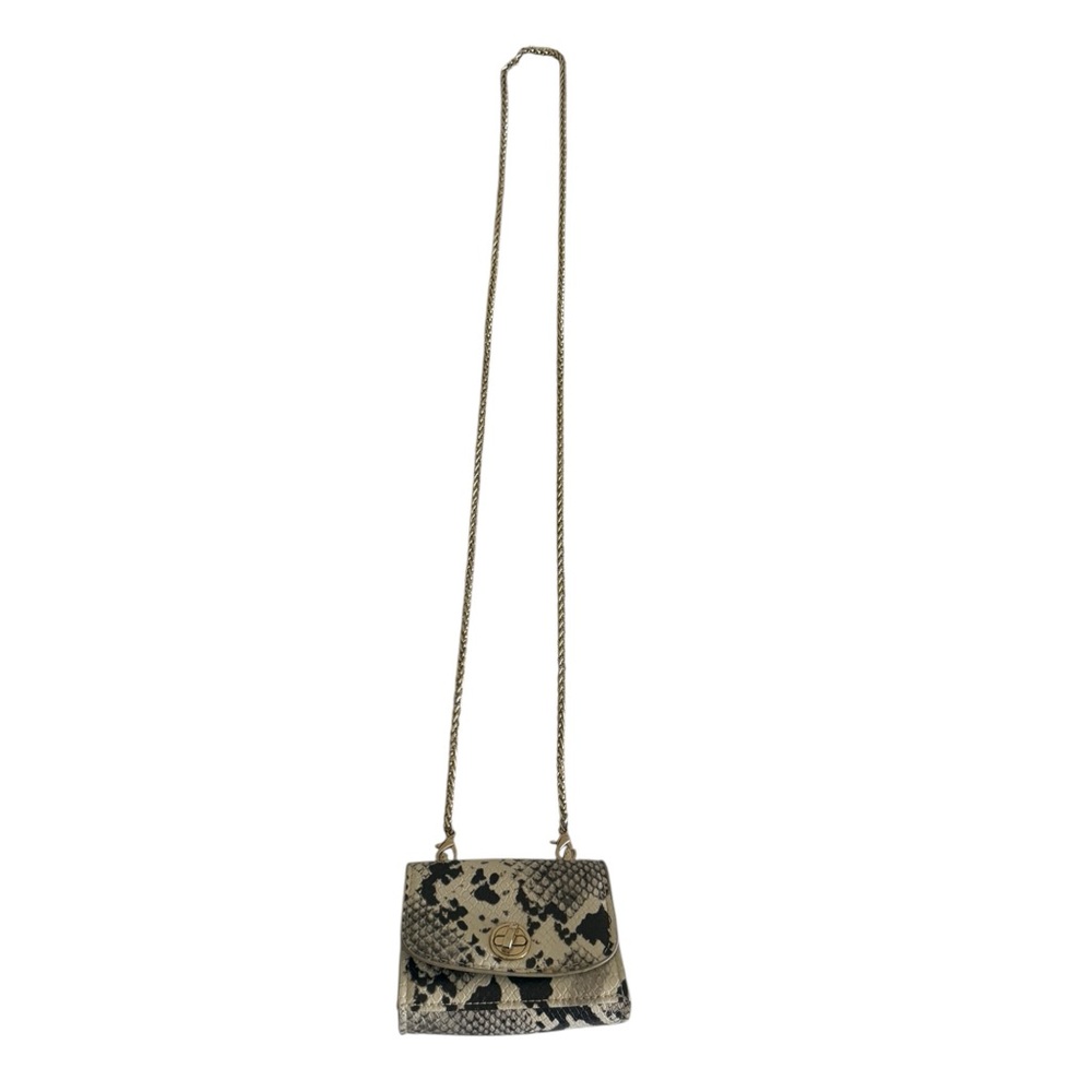 Chic Mini Faux Snake Print Chain and Belt Bag